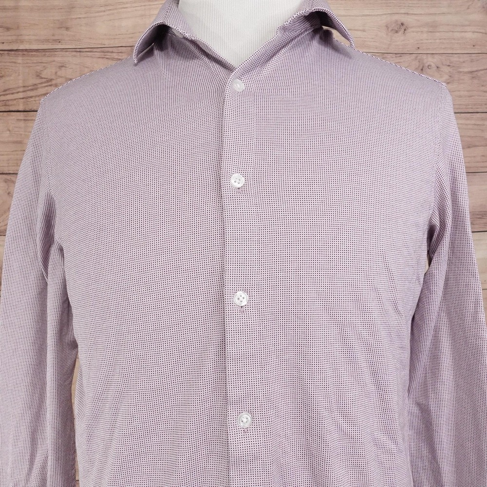 Kirkland Signature Shirt‎ Mens M Geometric Long Sleeve Button-Up Knit Casual